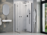 BESCO Kabina Exo-H Gun Metal 80X80 drzwi składane