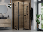 BESCO Kabina Exo-H Black 90x90 drzwi składane