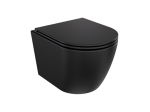 BESCO Zestaw miska WC Aspen Matt Black plus deska wolnoopadająca Aspen Black 