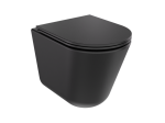 BESCO Zestaw miska WC Laax Ergo Matt Black plus deska wolnoopadająca Laax Black