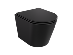 BESCO Zestaw miska WC Laax Matt Black plus deska wolnoopadająca Laax Black