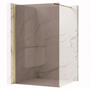 REA Kabina prysznicowa Walk-In  Flexi Brown / Brush Gold 140