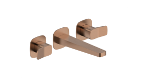 KFA ARMATURA KRAKÓW MALAGA BRUSHED ROSE GOLD bateria umywalkowa podtynkowa 3-otworowa