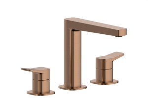 KFA ARMATURA KRAKÓW MALAGA BRUSHED ROSE GOLD bateria umywalkowa 3-otworowa stojąca