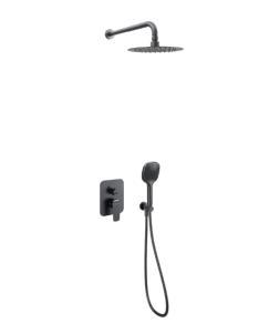 EXCELLENT Clever 2.0 zestaw prysznicowo-wannowy podtynkowy z deszczownicą 25 cm, 3 funkcyjny, grafit szczotkowany