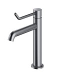 OMNIRES Y [Inclusive Design] bateria umywalkowa, 23 cm (głowica 25 mm) nikiel szczotkowany