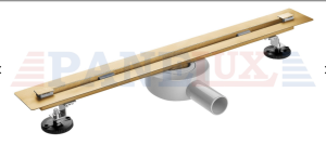 AQUAline Odpływ liniowy podłogowy SLIM – INVISIBLE – ZŁOTY Matowy Obrotowy syfon – 360o 700