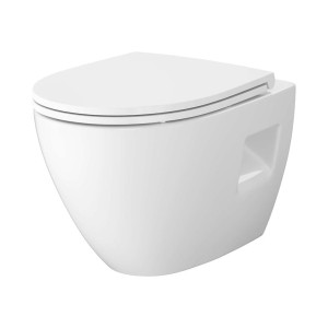 CERSANIT SET C929: MISKA ZAWIESZANA MODUO PLUS PRO OVAL CERSANIT VORTEX Z DESKĄ DUROPLASTOWĄ MODUO PLUS SLIM