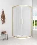 AQUAFORM KABINA PÓŁOKRĄGŁA LAZURO ZŁOTA SZCZOTKOWANA 90X90
