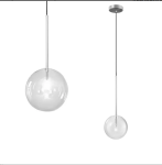 TOOLIGHT Lampa Sufitowa Wisząca Szklana Kula CHROM 20cm APP1684-1CP