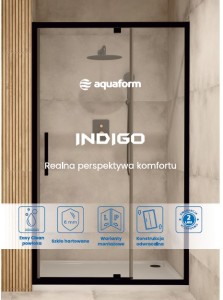 AQUAFORM DRZWI PRYSZNICOWE OTWIERANE INDIGO CZARNE