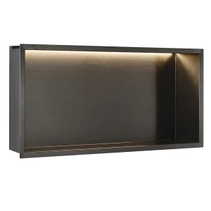 REA PÓŁKA WNĘKOWA ŁAZIENKOWA LED 30x60 tytan