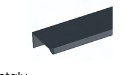 AQUAFORM ARONA UCHWYT MEBLOWY KRAWĘDZIOWY 40CM CZARNY MATOWY