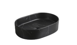 AQUAFORM Umywalka nablatowa Sevilla black matt marble