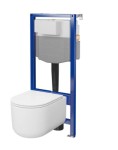 CERSANIT ZESTAW PODTYNKOWY D212;Aqua 50 mechaniczny Quick Fix+miska Intro pro Oval z deską duroplastową wolnoopadającą