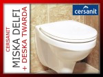 CERSANIT - Miska zawieszana DELFI  + DESKA TWARDA DUROPLAST